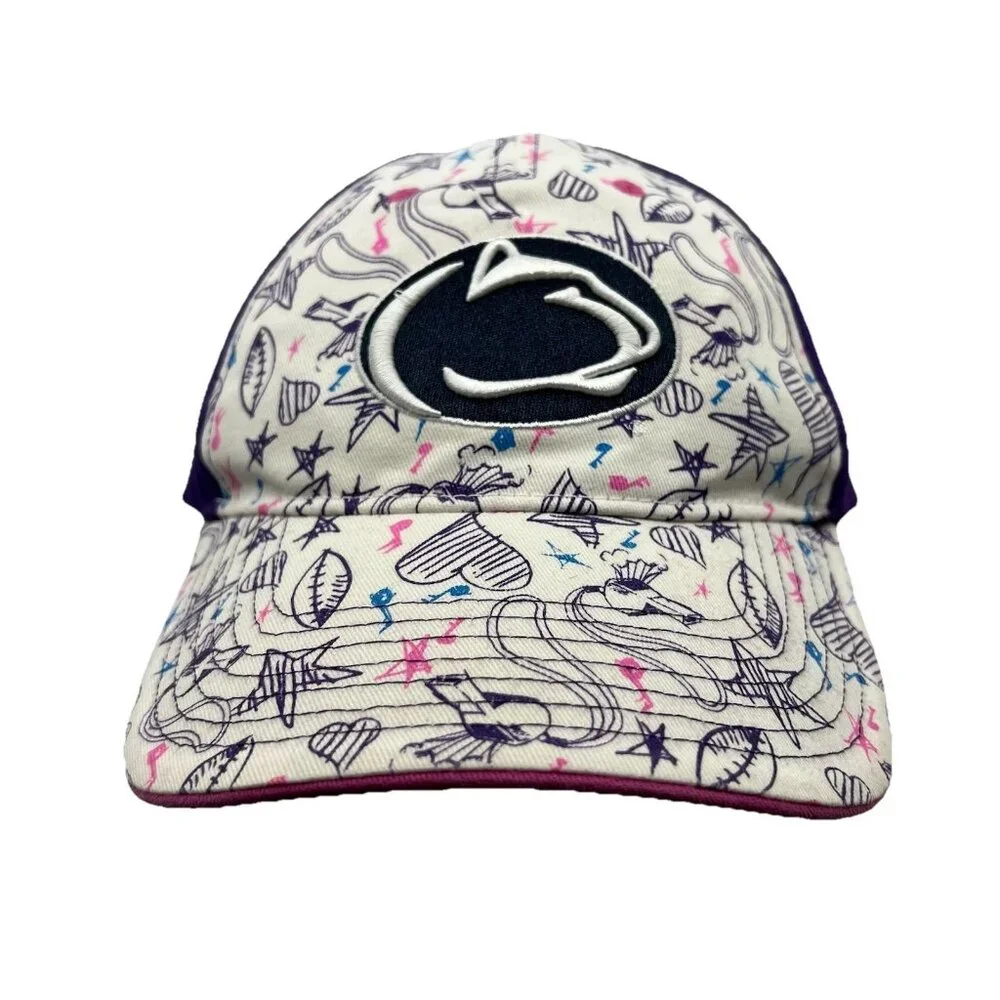 Penn State Nittany Lions Girls Youth Strapback Hat Cap Purple Graffiti Football